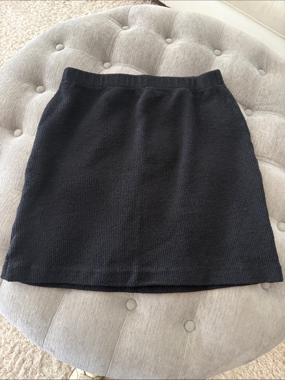 St. John Black Textured Knit Mini Skirt